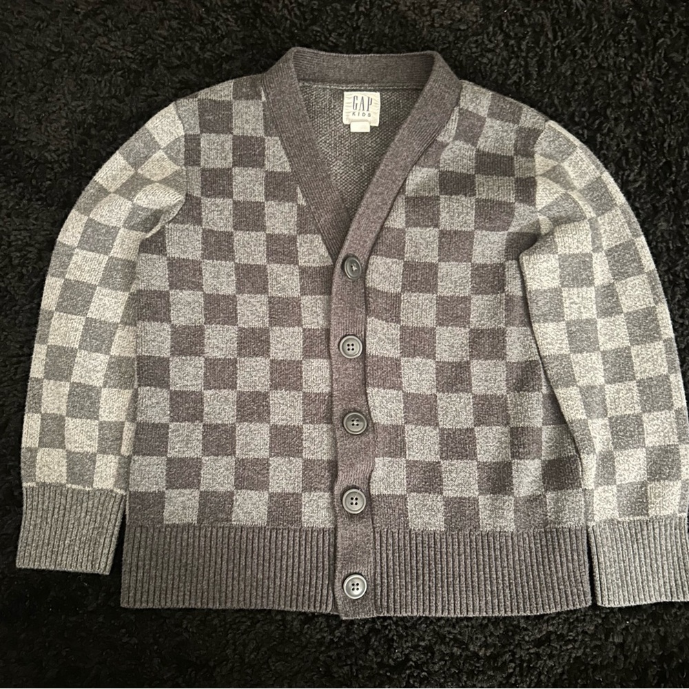 GAP Kids Gray Checkered Sweater